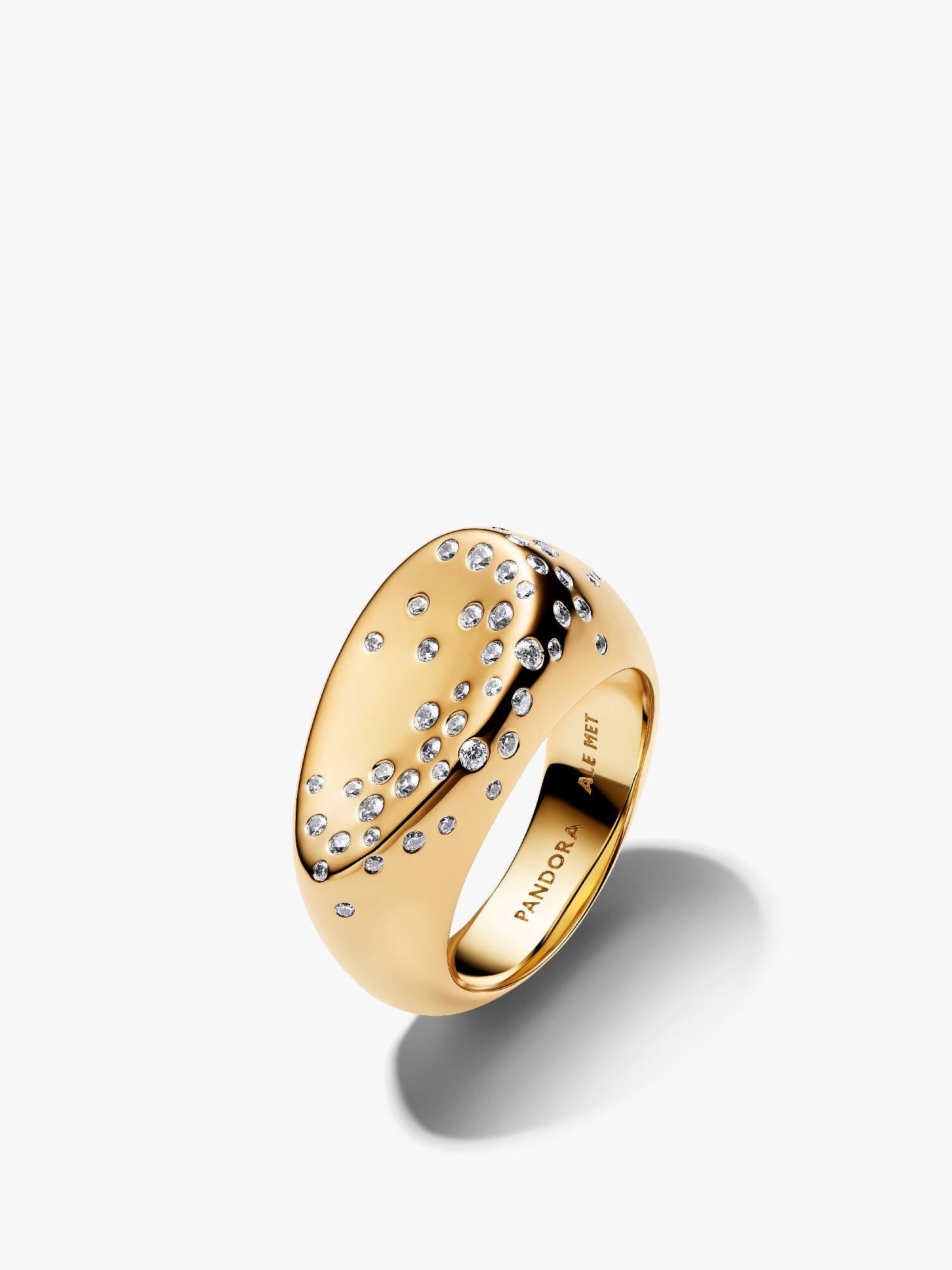 Stone-Set Oval Domed Signet Ring