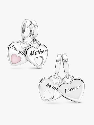 Double Heart Split Dangle Charm