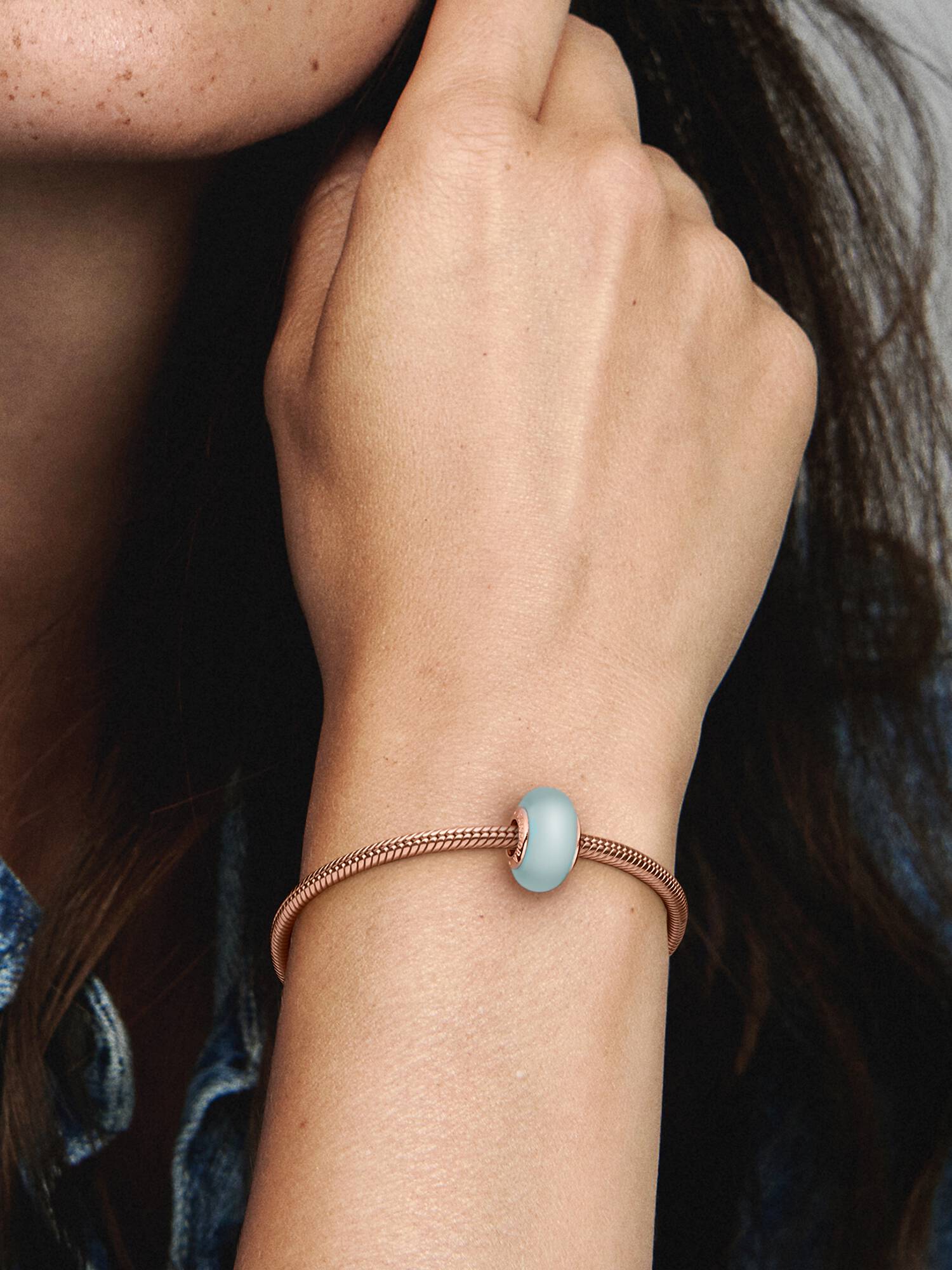 Matte Blue Murano Glass Charm