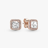 14k Rose gold-plated stud earrings with clear cubic zirconia 14k Rose gold-plated stud earrings with clear cubic zirconia