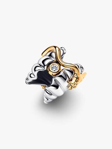 Disney Ariel sterling silver and 14k gold-plated charm with 0.012 ct TW G-I VS+ round brilliant very good cut lab-grown diamond