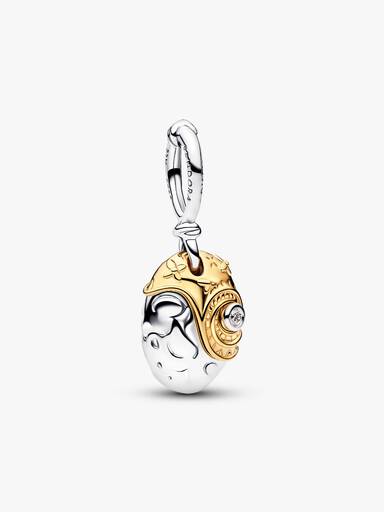 Disney Moana sterling silver and 14k gold-plated dangle with 0.012 ct TW G-I VS+ round brilliant very good cut lab-grown diamond