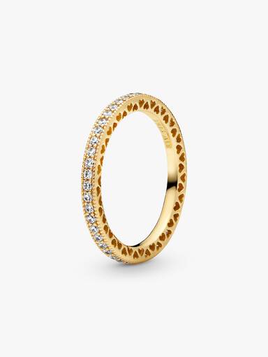 14k Gold-plated ring with clear cubic zirconia