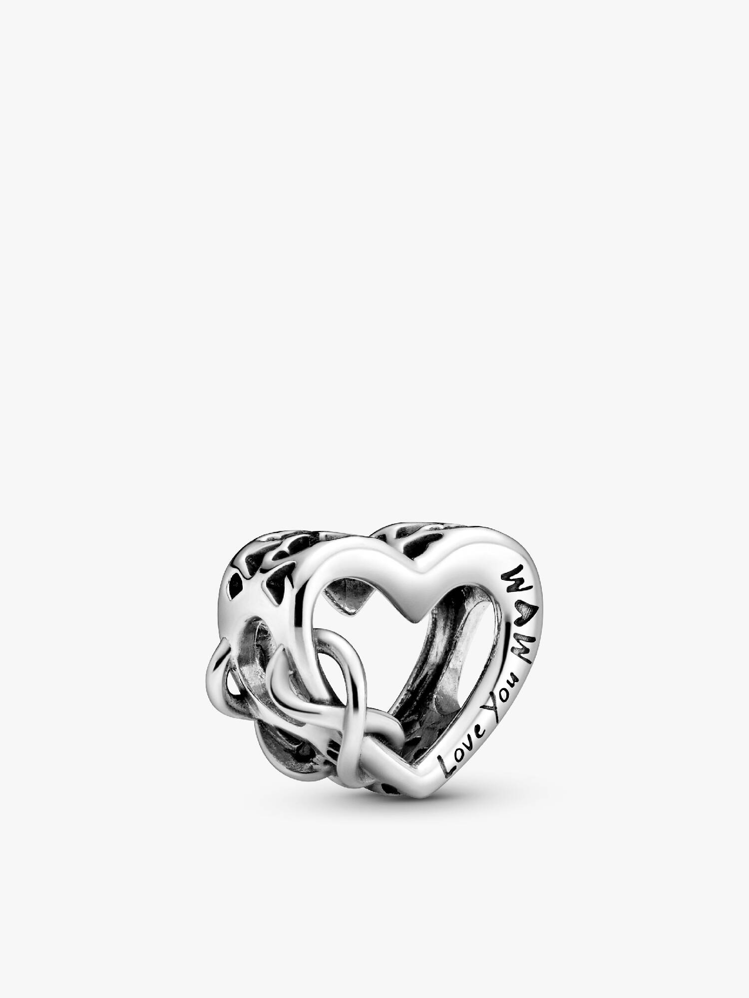 Heart and infinity sterling silver charm