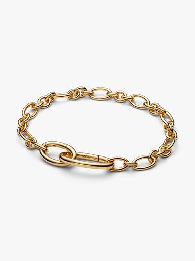 14k gold-plated oval link bracelet
