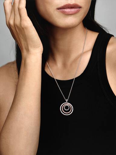 Two-tone Circles Pendant & Necklace