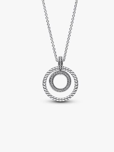 Pandora Signature Pavé & Beads Pendant & Necklace