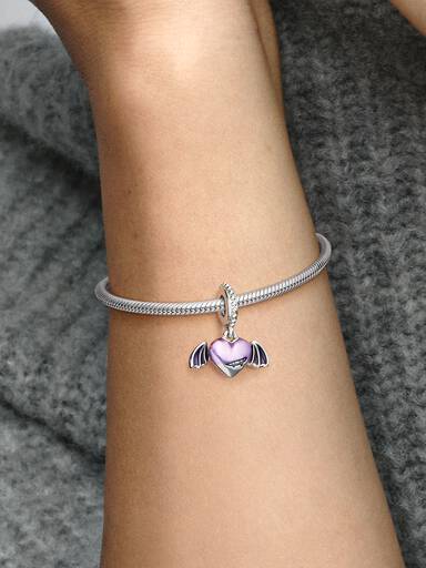 Vampire Winged Heart Dangle Charm