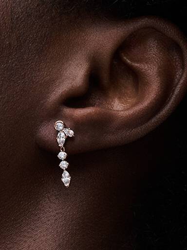 Sparkling Herbarium Cluster Drop Earrings