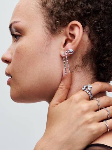 Sparkling Eight Stones Drop Earrings