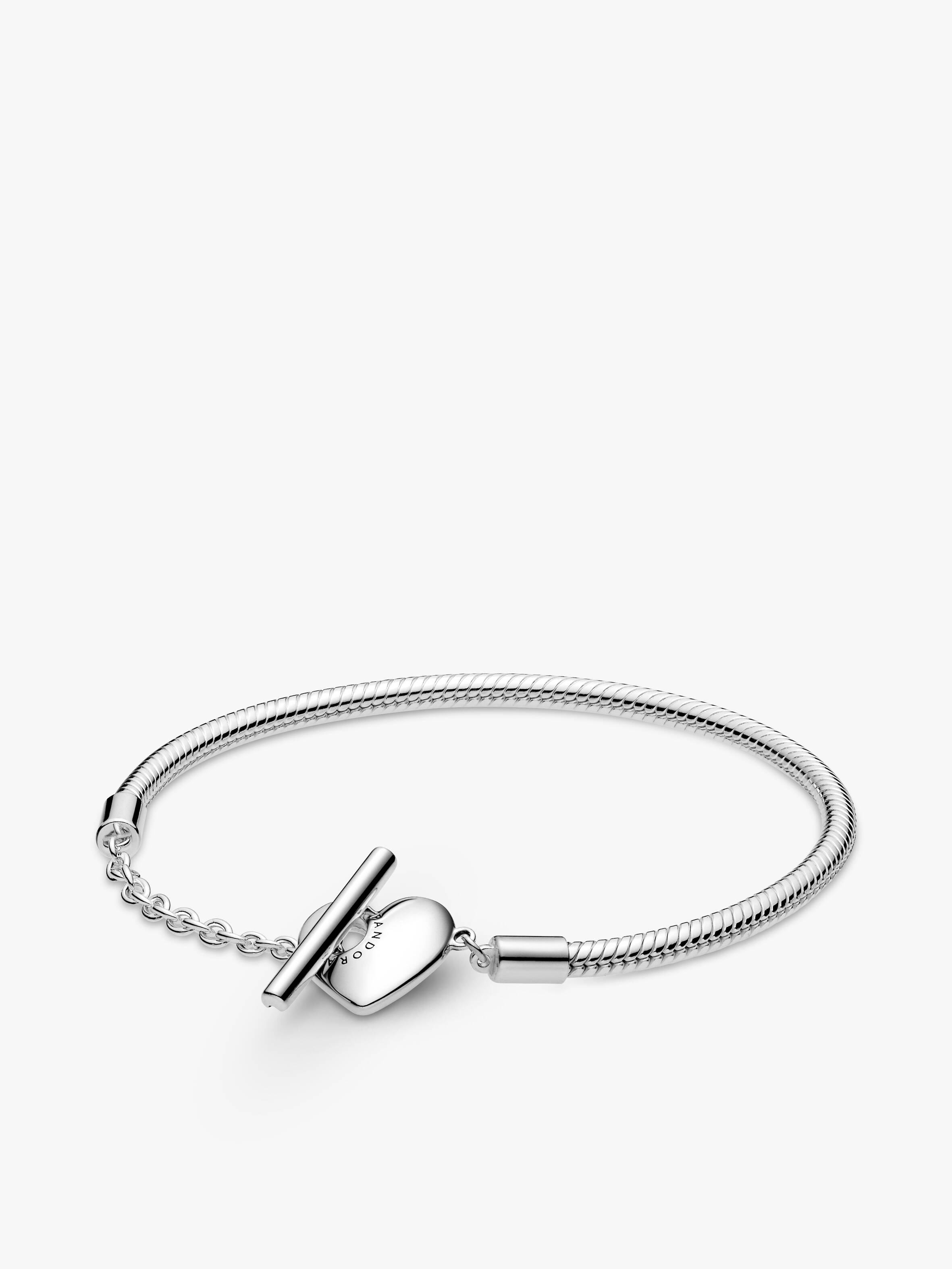 Pandora Moments Heart T-Bar Snake Chain Bracelet