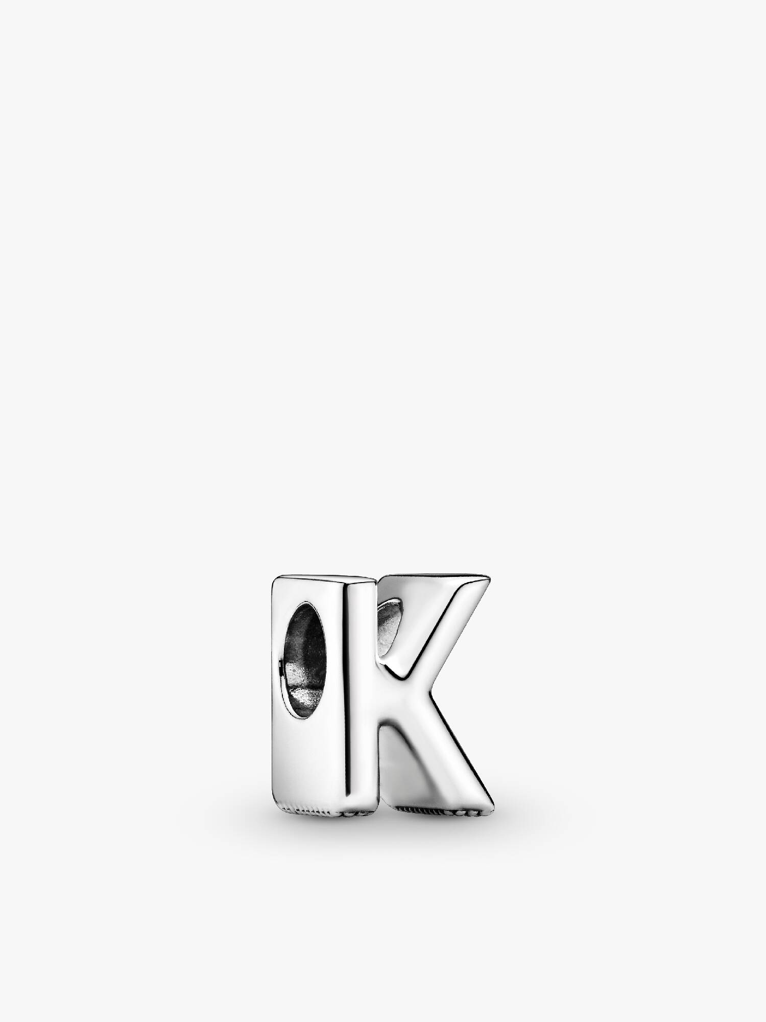 Letter K silver charm