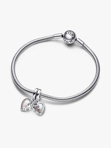 Puzzle Piece Hearts Splittable Friendship Dangle Charm