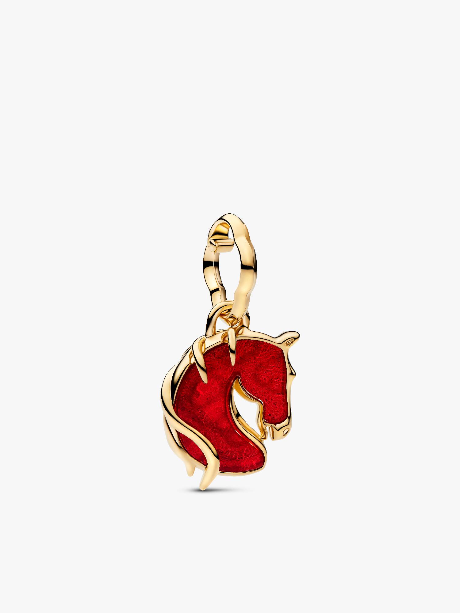 Red Fire Horse Murano Glass Dangle Charm