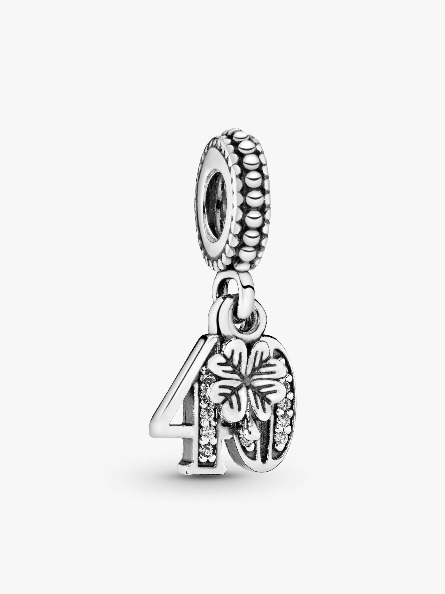 40 silver dangle with cubic zirconia