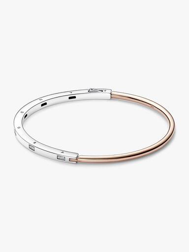 Pandora Signature Two-tone I-D Pavé Bangle