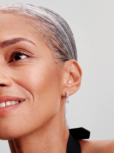 Pavé Dangle Hoop Earrings