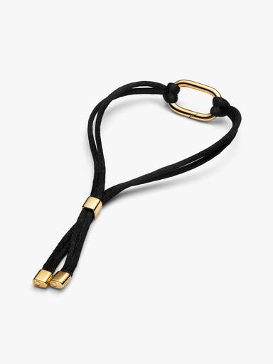 14k gold-plated bracelet with black cord