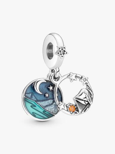 Camping Night Sky Double Dangle Charm