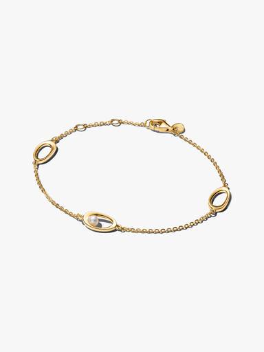 14k gold-plated bracelet with white treated freshwater cultured pearl