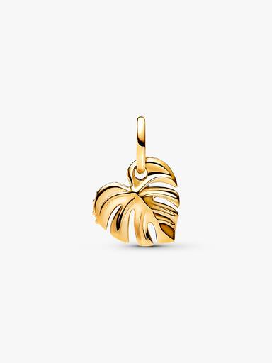 Sparkling Monstera Leaf Dangle Charm