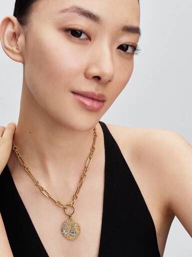 Libra Zodiac Oversized Medallion Charm