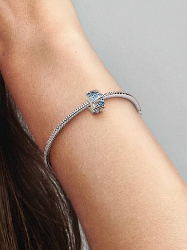 Curved Feather & Pavé Clip Charm