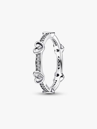 Radiant Sparkling Hearts Ring