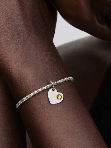 Engravable Heart Honey Stone Dangle Charm