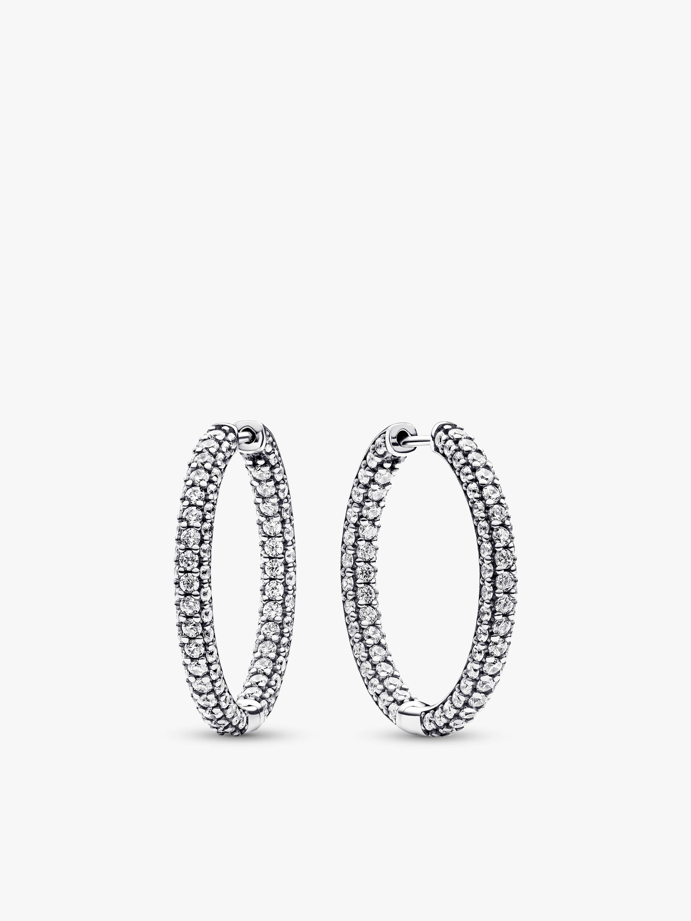 Pandora Timeless Pavé Single-row Hoop Earrings