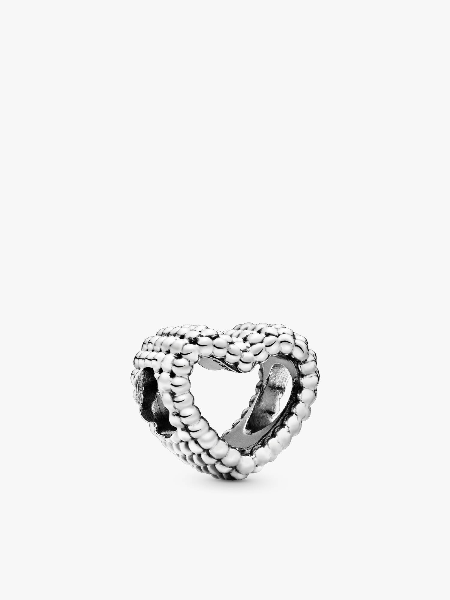Beaded heart silver charm