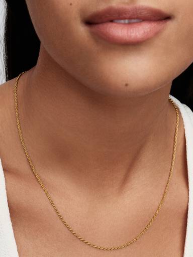 14k gold-plated rope chain necklace with sliding clasp