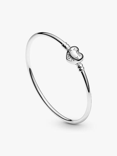 Pandora Moments Heart Clasp Bangle