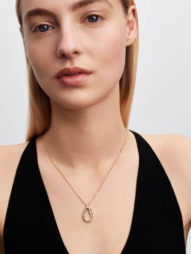 Organically Shaped Stone-Set Pendant Necklace