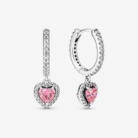 Sparkling Halo Heart Hoop Earrings | Sterling silver | Pandora AE