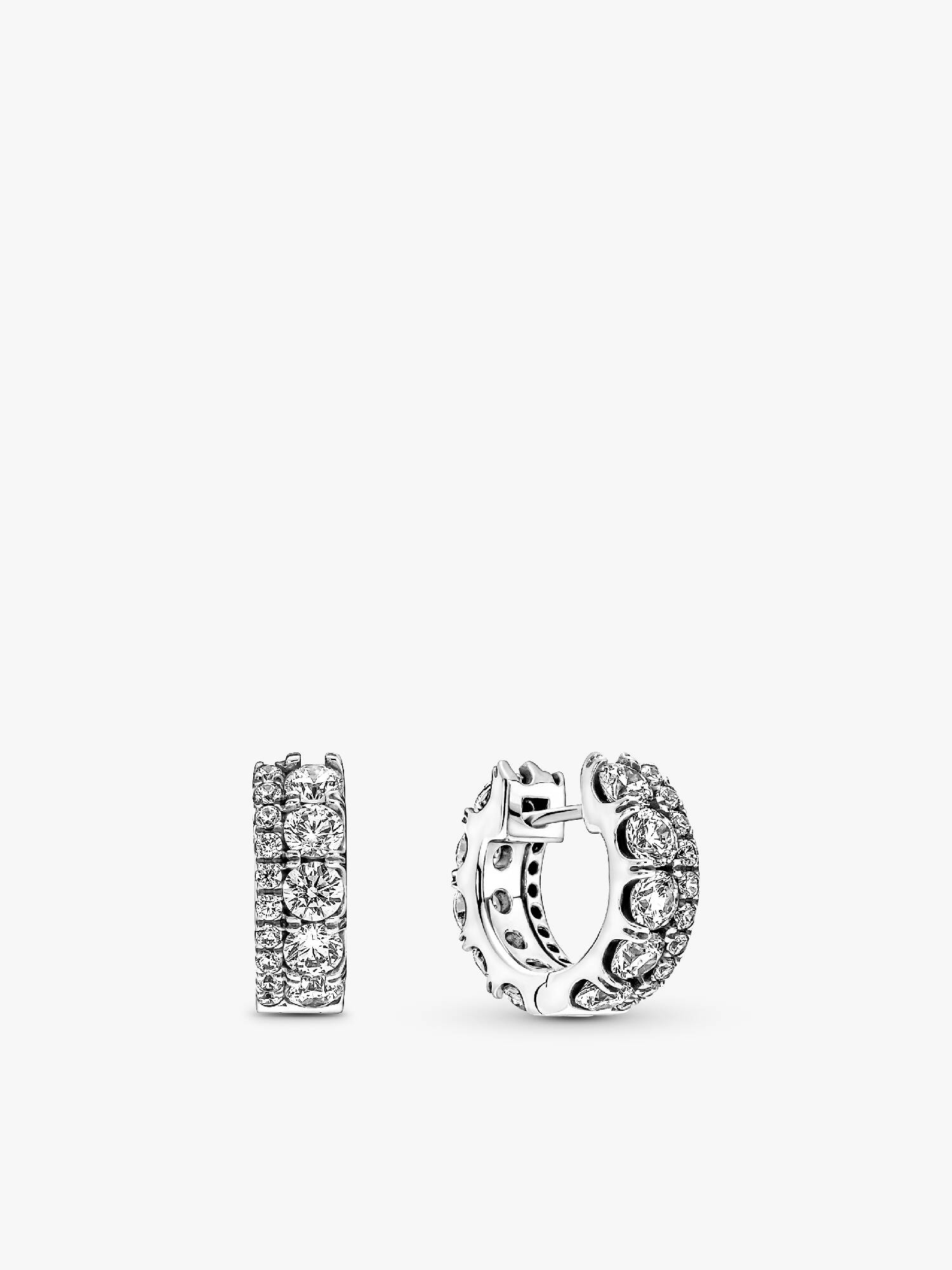 Double Band Pavé Hoop Earrings