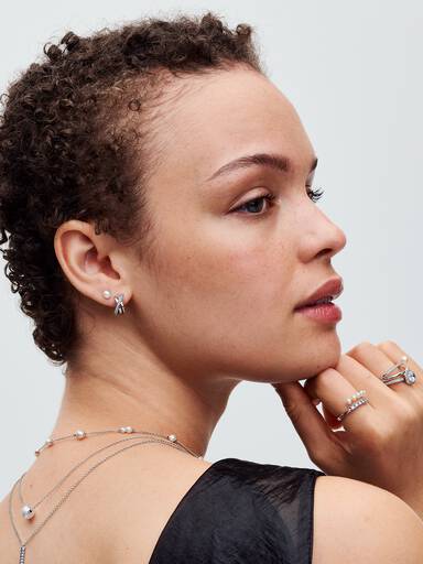 Crossover Pavé Hoop Earrings
