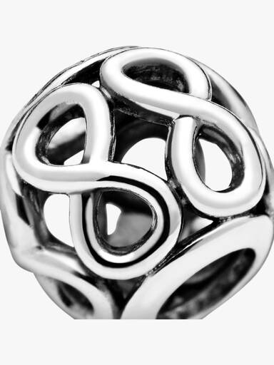 Infinity silver charm