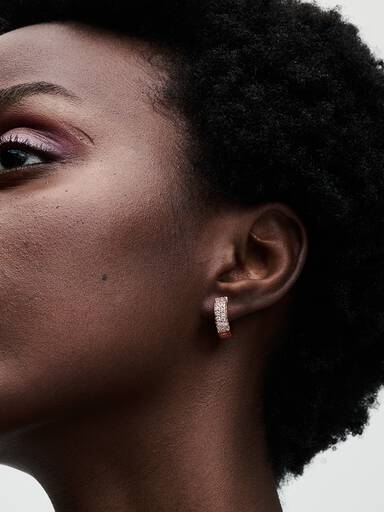 Pandora Timeless Pavé Double-row Hoop Earrings