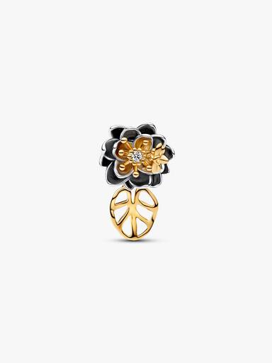 Disney Tiana sterling silver and 14k gold-plated charm with 0.012 ct TW G-I VS+ round brilliant very good cut lab-grown diamond