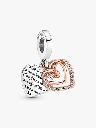 Entwined Hearts Double Dangle Charm