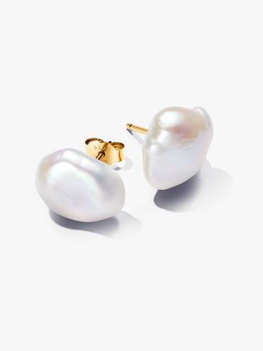 Baroque Treated Freshwater Cultured Pearl Stud Earrings