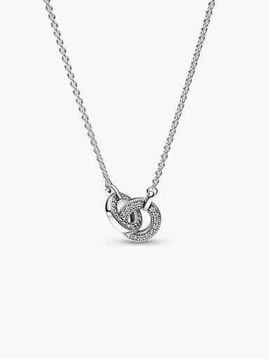 Pandora Signature Intertwined Pavé Pendant Necklace