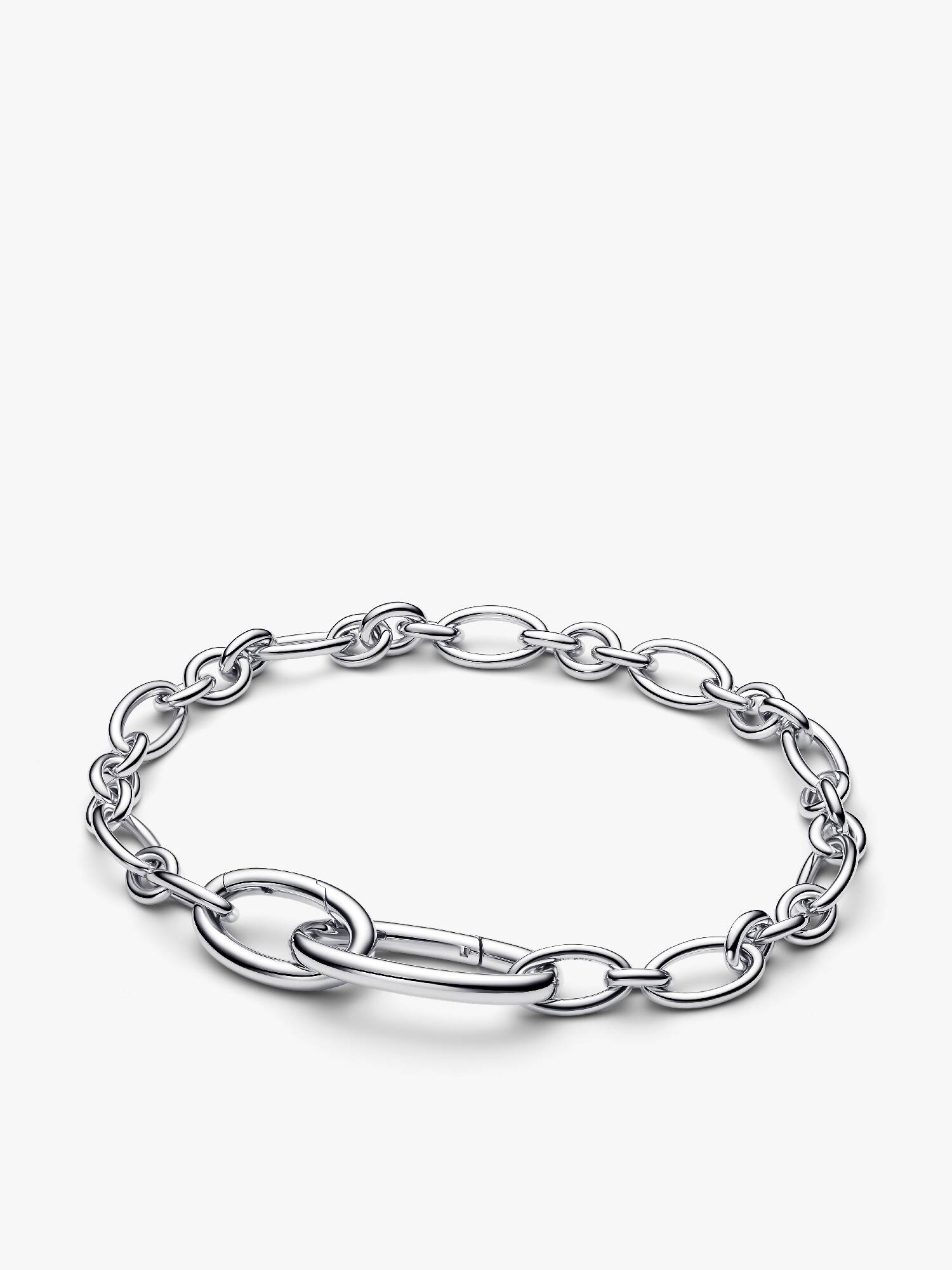 Sterling silver oval link bracelet