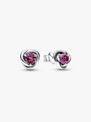 Pink Eternity Circle Stud Earrings