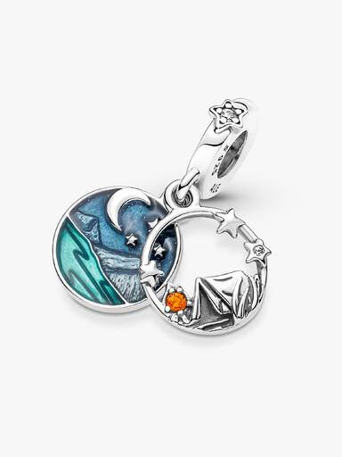 Camping Night Sky Double Dangle Charm