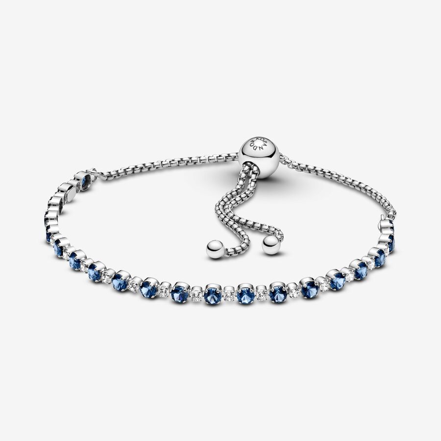 Blue & Clear Sparkle Slider Bracelet image number 0