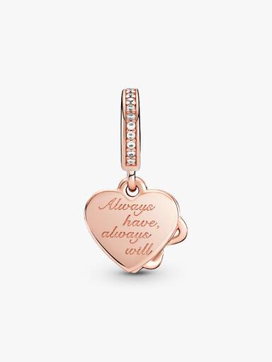 Love You Infinity Heart Dangle Charm