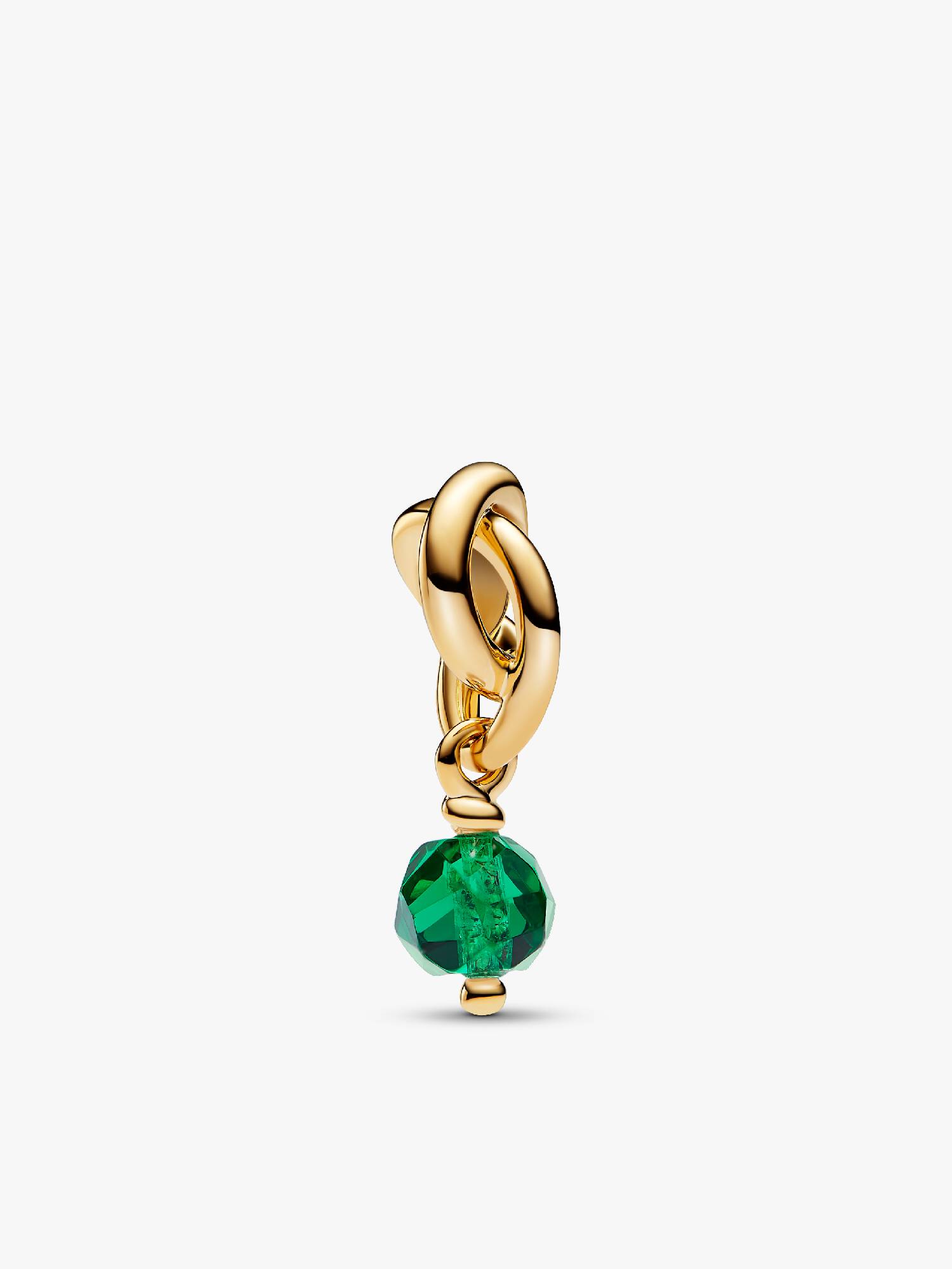 Faceted Green Eternity Circle Dangle Charm
