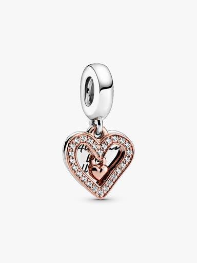 Sparkling Freehand Heart Dangle Charm